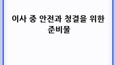 이사 도구 준비 완벽 가이드
