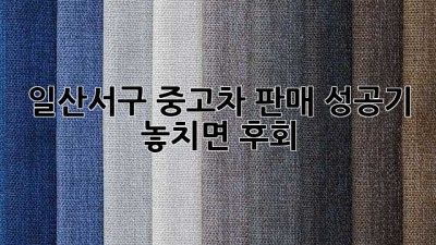 👋 일산서구 중고차 판매 성공기! 🚗💨 놓치면 후회!
