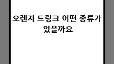 오렌지 드링크의 매력에 빠지다🍊
